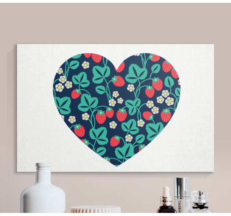 Strawberries pattern with fruit canvas - TenStickers