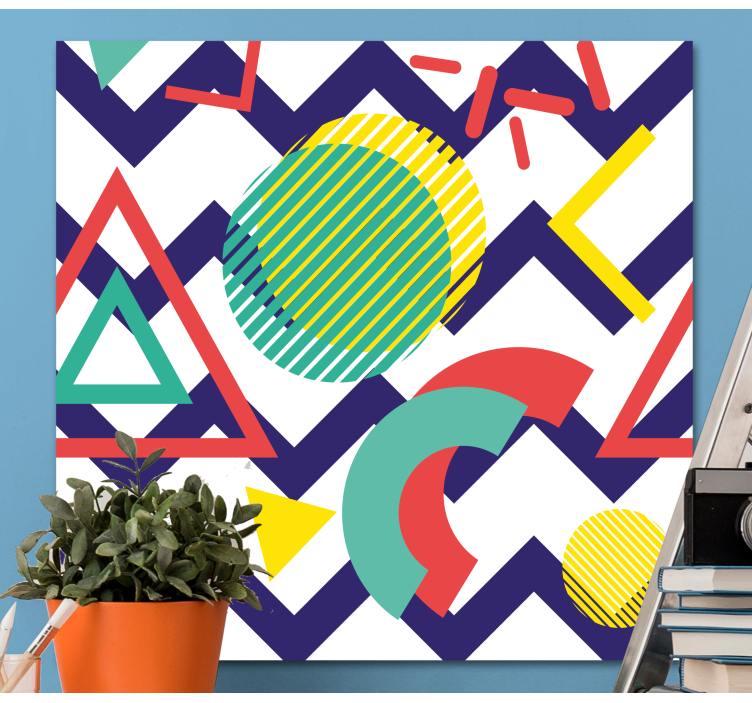 Strong colors painting geometric canvas - TenStickers