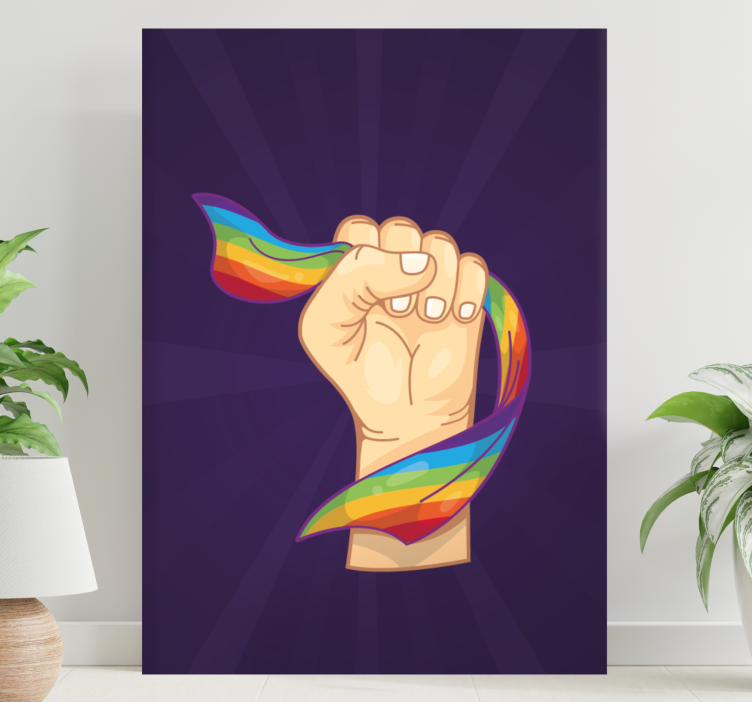 Strong fist and lgbt flag home canvas prints - TenStickers