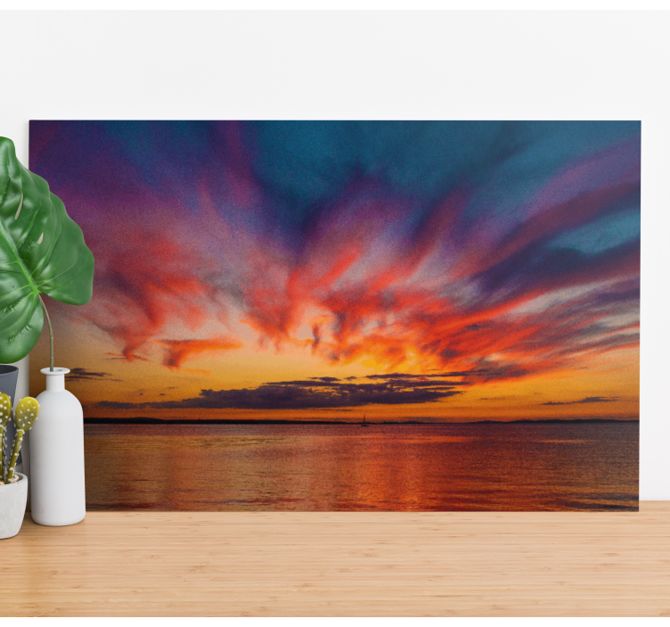 Sunset at the sea landscape canvas - TenStickers