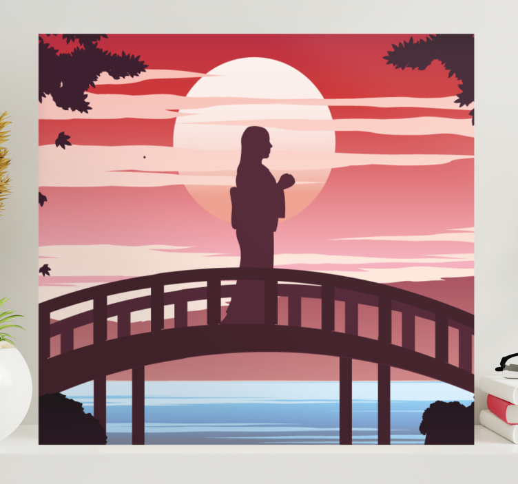 Sunset illustration canvas art prints - TenStickers