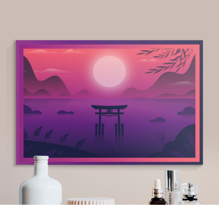 SUNSET TORII GATE oriental canvas wall art - TenStickers