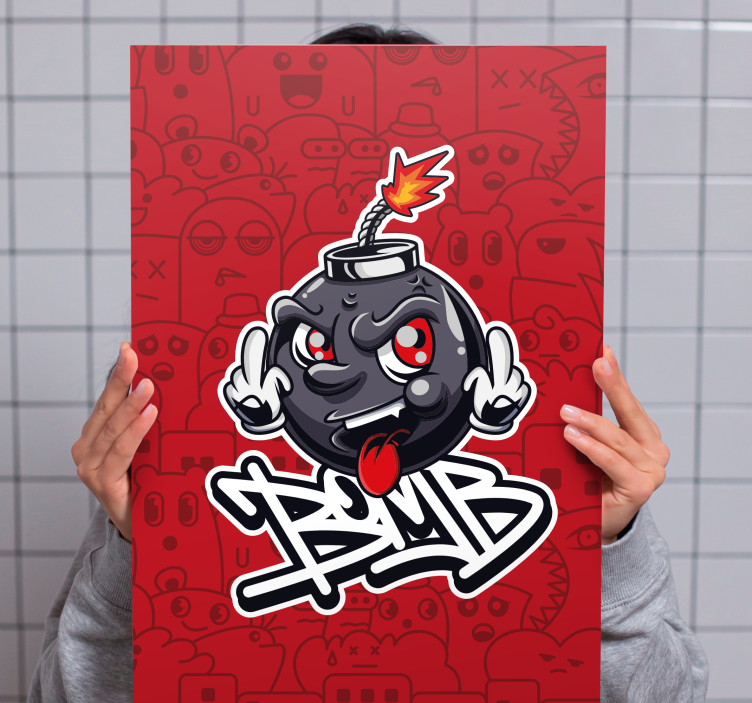 Swag baby bomb graffiti cartoon modern canvas - TenStickers