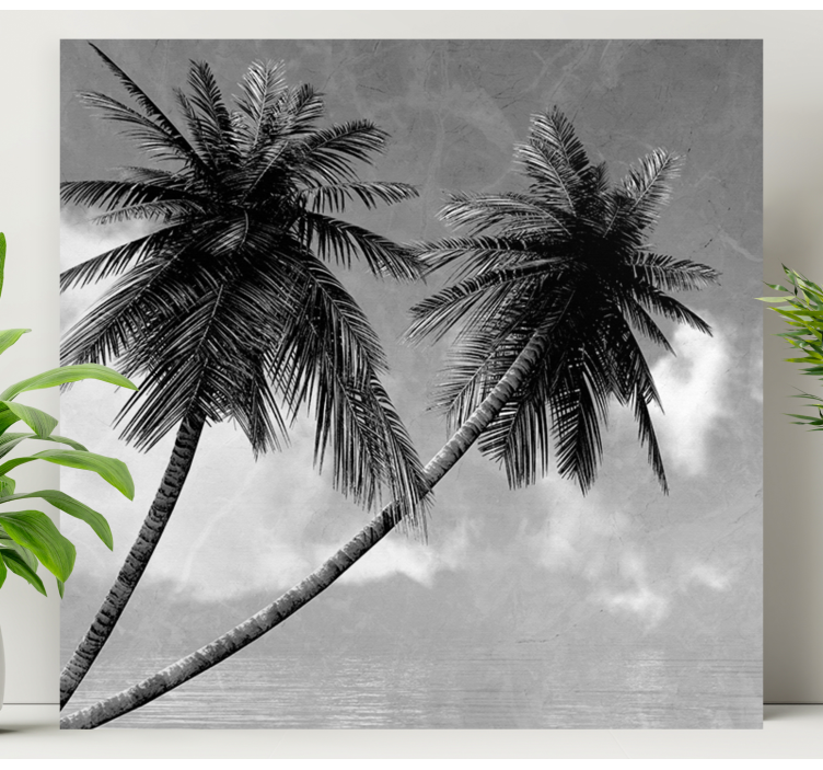 Tree canvas wall art elegant palm silhouette - TenStickers