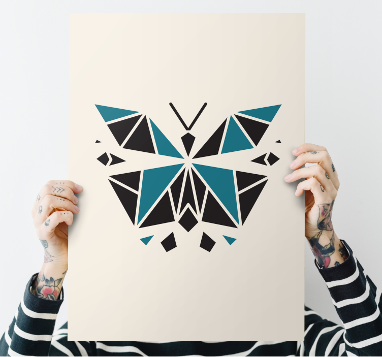 Triangle Polygonal Butterfly geometric canvas - TenStickers