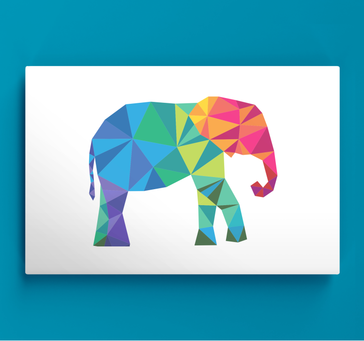 Triangles Geometric Elephant geometric canvas - TenStickers