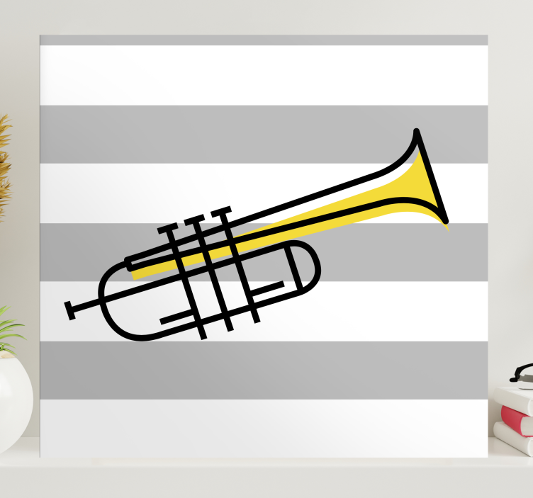 TRUMPET WITH STRIPES music canvas art - TenStickers