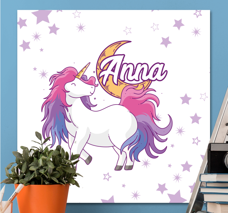 Unicorn pictures framed unicorn with stars - TenStickers