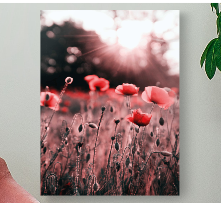 Vague poppy field flower canvas - TenStickers