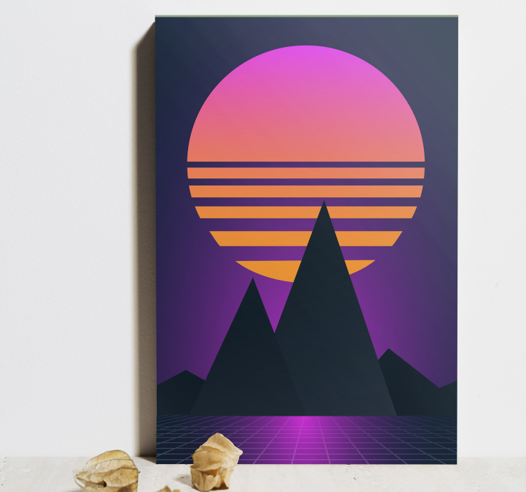 Vintage and retro sun vertical landscape canvas - TenStickers
