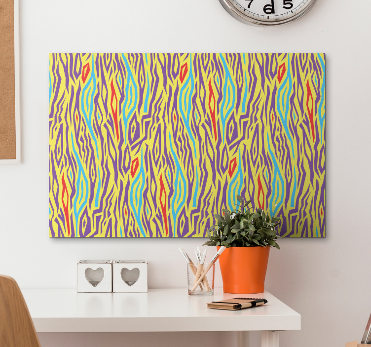 Vintage Coloured Zebra canvas - TenStickers