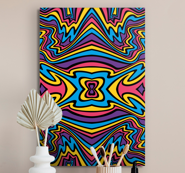 Vivid colors groovy lines canvas art prints - TenStickers