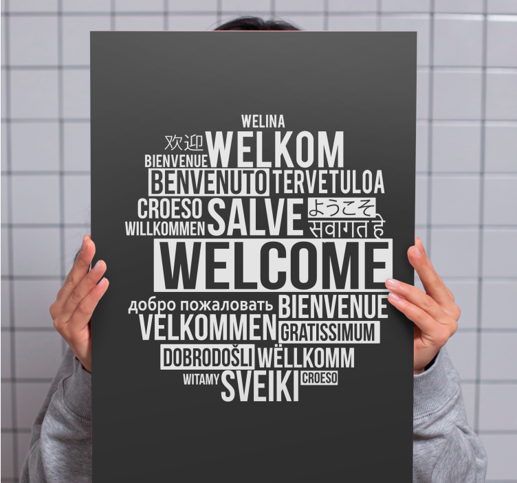 welcome circle quote canvas - TenStickers