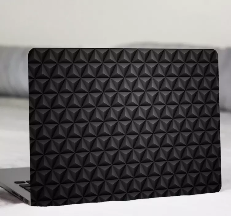 3D black triangles pattern laptop sticker - TenStickers