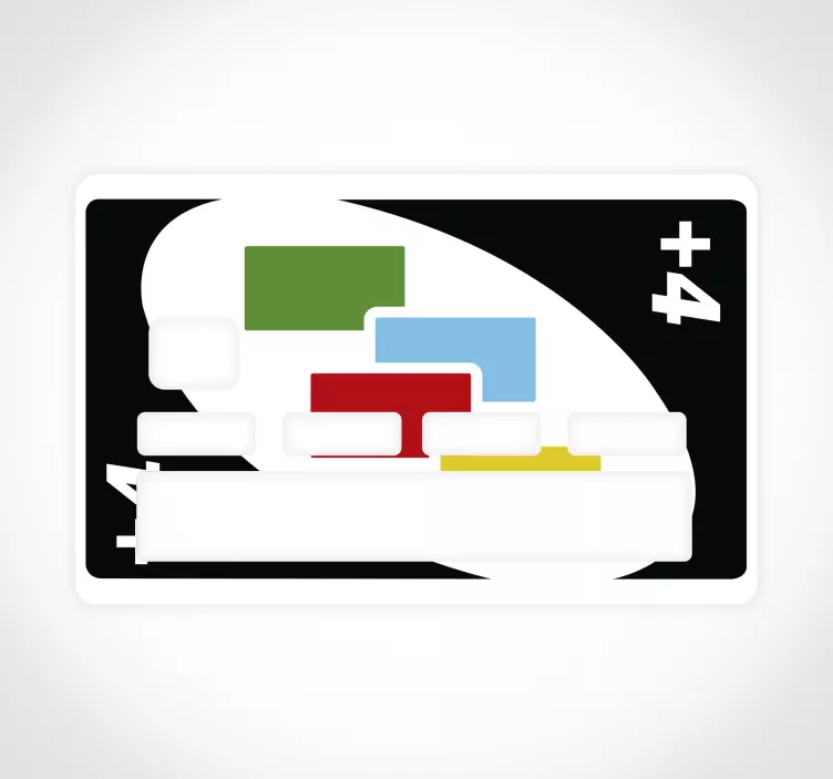 +4 UNO card game credit card sticker - TenStickers