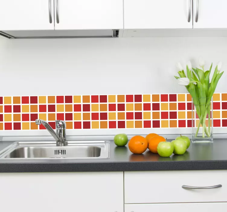 Warm Colours Bathroom Tile Sticker - TenStickers