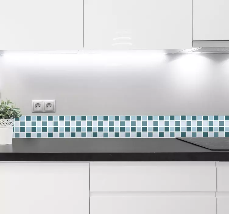 Cool Tones Bathroom Mosaic Tile Transfer - TenStickers