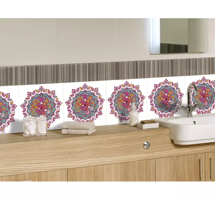 Mandala tile decorative vinyl tile sticker - TenStickers