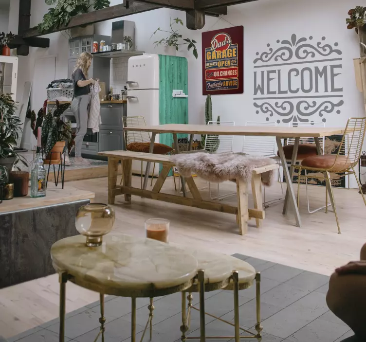 Mint aged metallic texture fridge decal - TenStickers