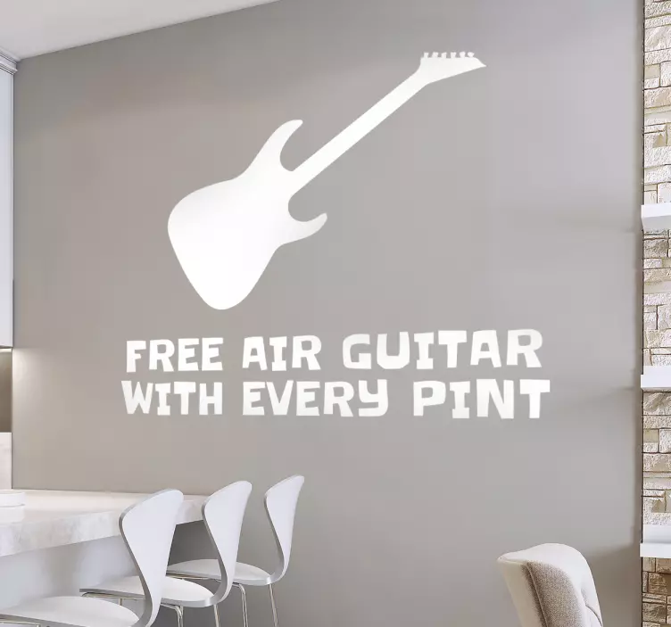 Free Air Guitar With Every Pint Wall Sticker - TenStickers