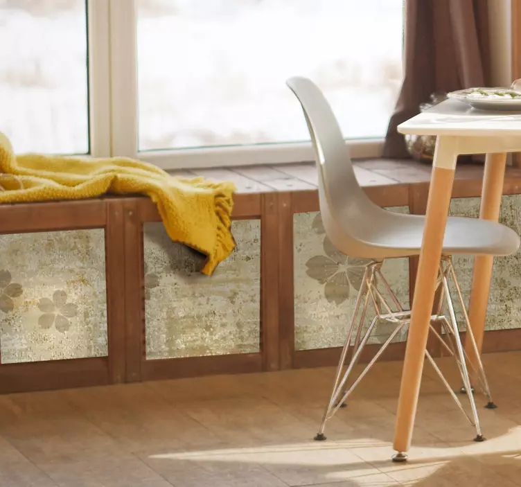 Floral pattern overlay furniture sticker - TenStickers