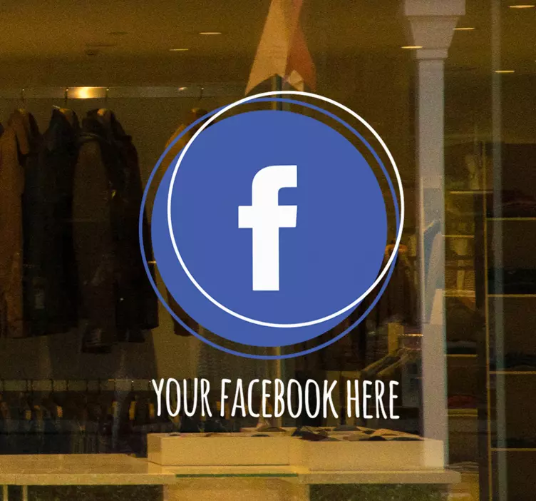 Personalised circle Facebook window sticker - TenStickers