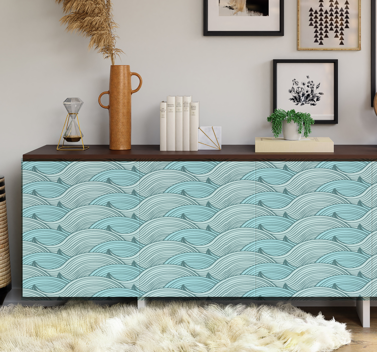 Waves pattern furniture sticker - TenStickers