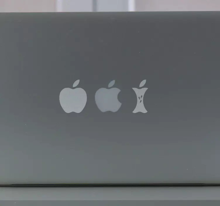 Chewed up apple fruit laptop sticker - TenStickers