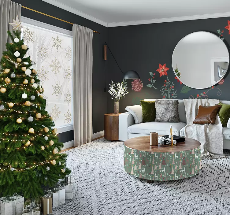 Christmas floral set Christmas sticker - TenStickers