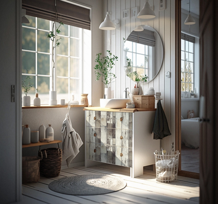 Light aged wood furniture decal  3600 - TenStickers