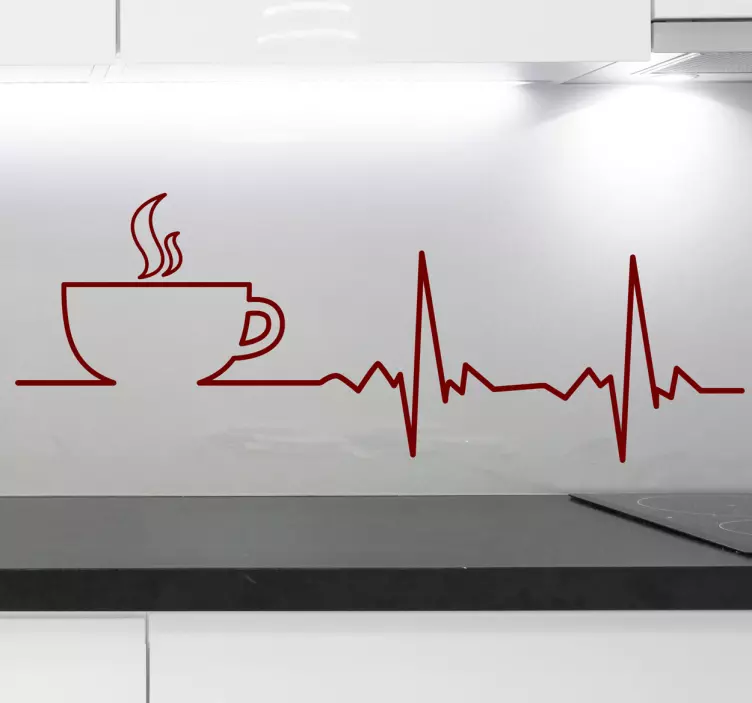 Coffee Heartbeats Wall Sticker - TenStickers