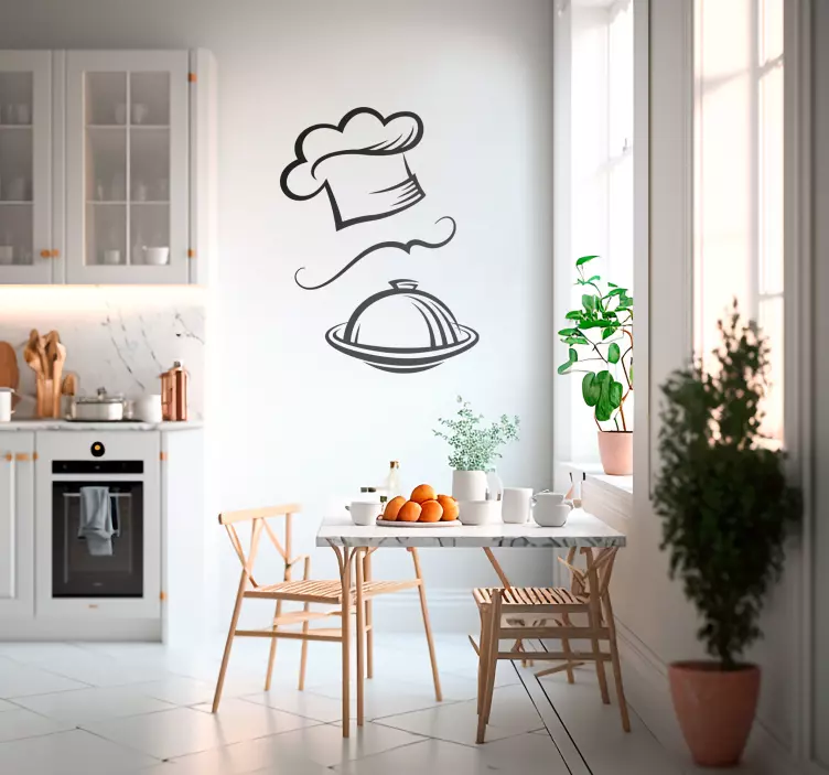cook elements sketch kitchen wall sticker - TenStickers