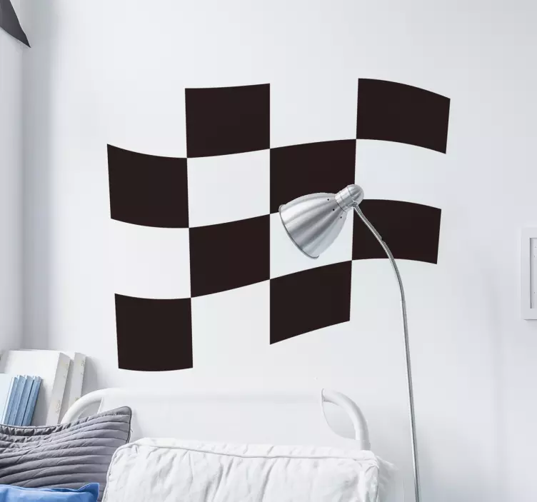 Checkered Racing Flag Wall Sticker - TenStickers
