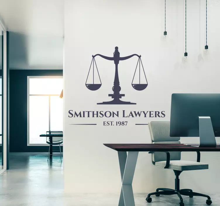 customizable scales of justice law sticker - TenStickers