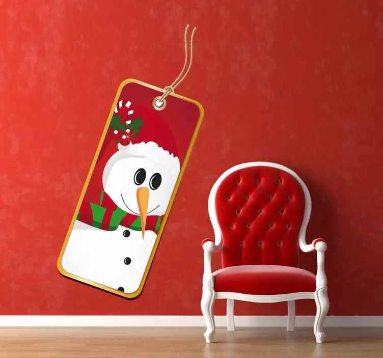 Snowman Label Sticker - TenStickers