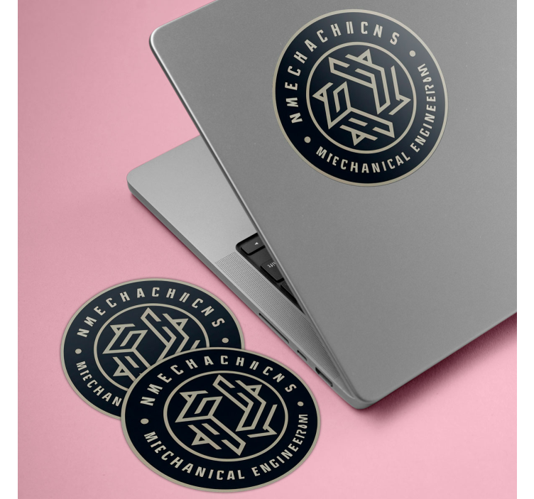 Personalised circle with logo office wall sticker - TenStickers