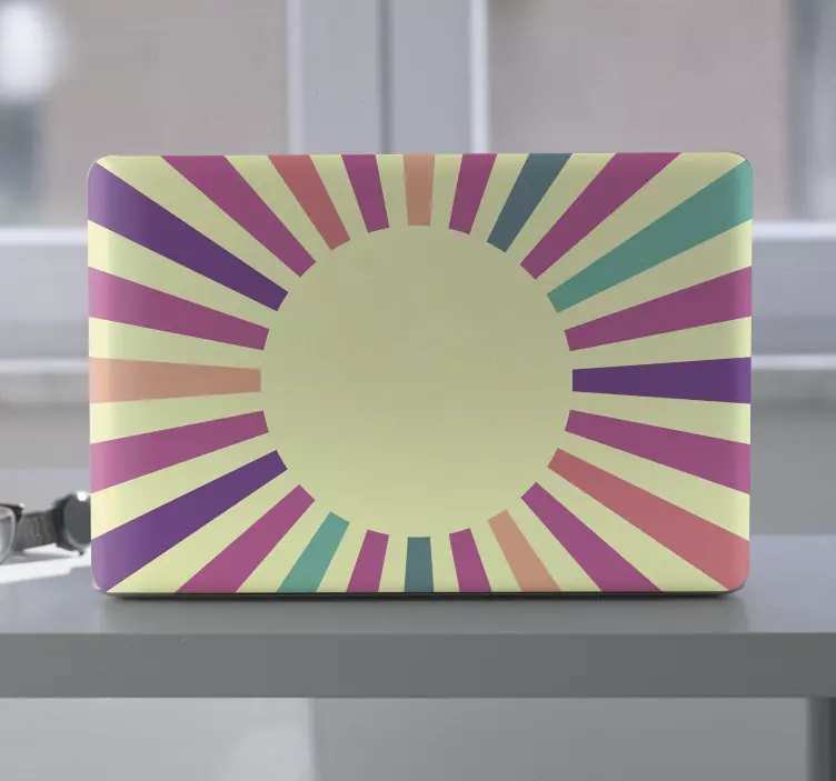 70's geometric sun laptop skins - TenStickers