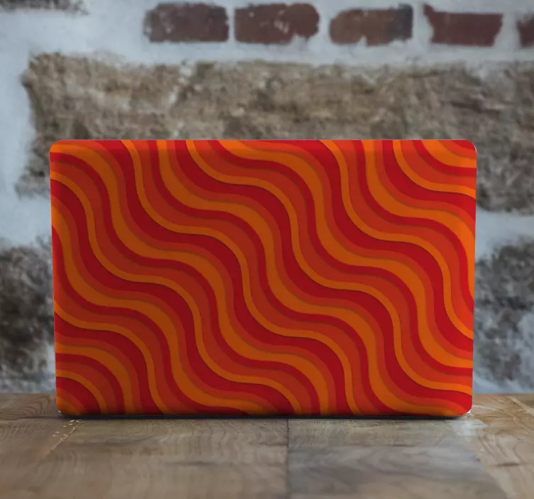 70's orange waves laptop skins - TenStickers