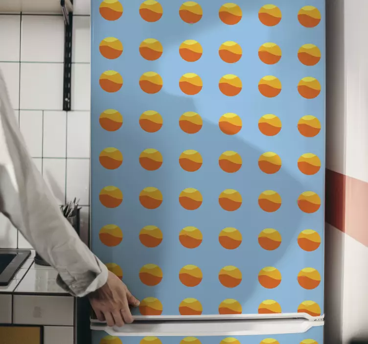 70's Sun Pattern fridge sticker - TenStickers