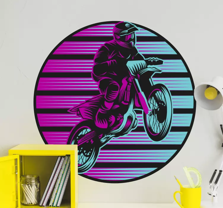 80s motocross sports motorbike sticker - TenStickers