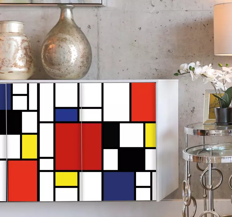 Abstract color blocks furniture decal - TenStickers