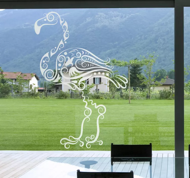 Abstract Flamingo Decal - TenStickers