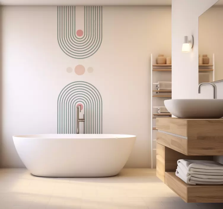 abstract minimalist bathroom wall decal - TenStickers