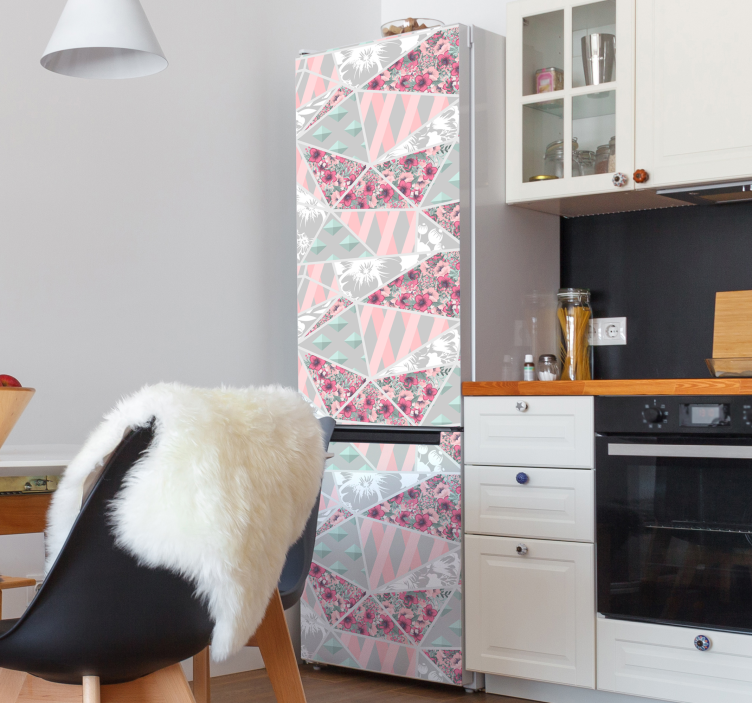 Abstract patchwork pattern fridge decal - TenStickers