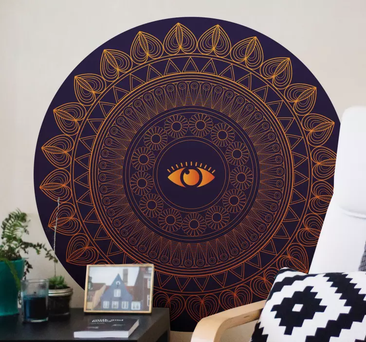 Abstract wall sticker eye motif circle - TenStickers