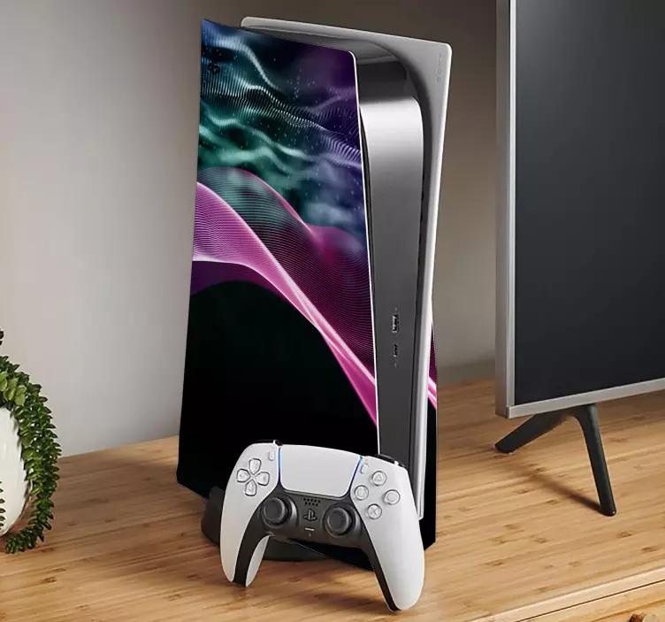 Abstract waves PS5 stickers - TenStickers