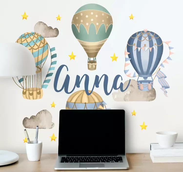 Airborne Balloons nursery wall sticker - TenStickers