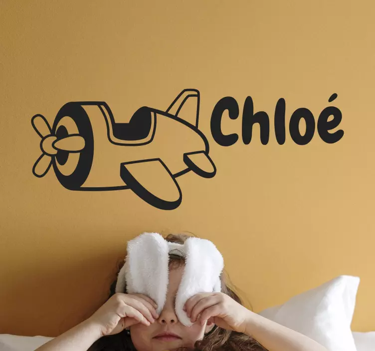 Airplane personalized illustration decal - TenStickers