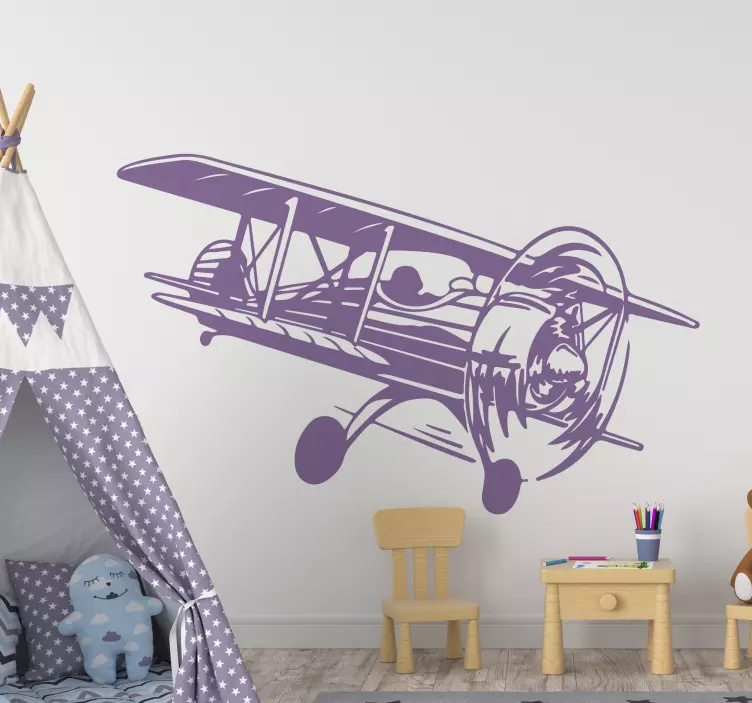 Airplane Vintage  illustration sticker - TenStickers