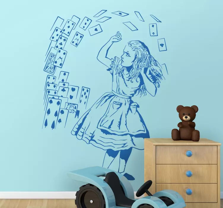Alice in Wonderland Cards Decal - TenStickers